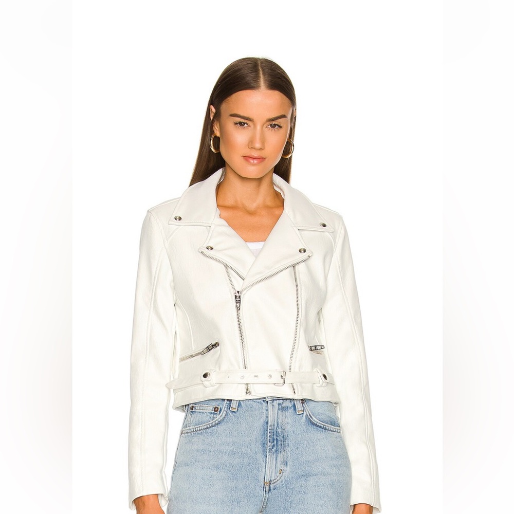 BLANKNYC Moto Jacket (white leather) (worn once - perfect condition)